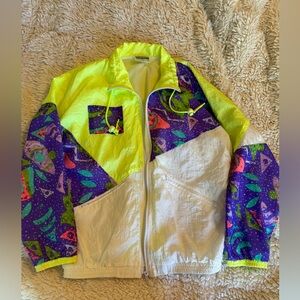 Vintage Neon Zip Up Jacket Size 14
